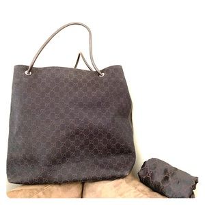 Gucci Gifford Brown Nylon Borsa Large Tote Bag